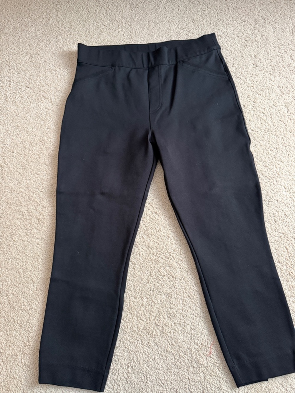 Black Stretch Ponte Ankle Pants